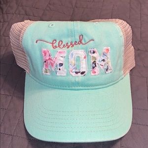 Blessed Mom Hat with Floral Monogram